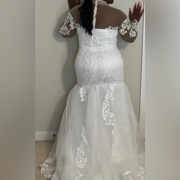 Dresses Luxury Crystals Mermaid Wedding Dress Long Sleeve Illusion Lace Appliqu Sequin Poshmark